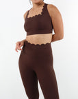SCALLOP LEGGINGS - BROWN