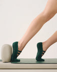 BALLET NON SLIP GRIP SOCKS - FOREST GREEN