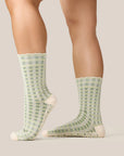 CREW GRIP SOCKS - GINGHAM FRILL MINT