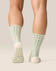 CREW GRIP SOCKS - GINGHAM FRILL MINT