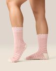 CREW GRIP SOCKS - GINGHAM FRILL ROSE
