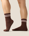 CREW GRIP SOCK - SPORTY STRIPE ESPRESSO