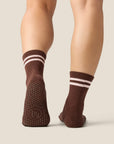CREW GRIP SOCK - SPORTY STRIPE ESPRESSO
