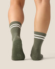 CREW GRIP SOCKS - SPORTY STRIPE KHAKI