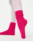 SCRUNCH GRIP SOCKS - NEON PINK