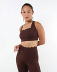 SCALLOP BRA - BROWN
