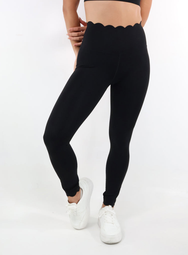 SCALLOP LEGGINGS BLACK – Aura Athletica