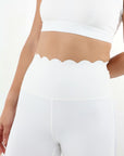 SCALLOP LEGGINGS - WHITE