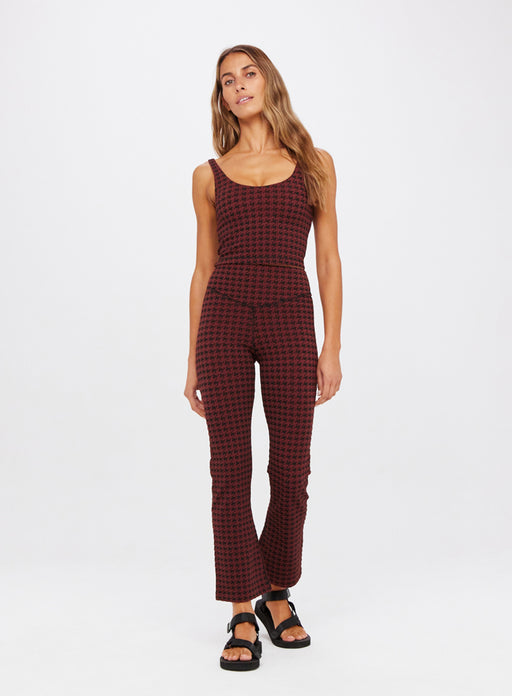 Houndstooth Thia Cropped Flare Pants