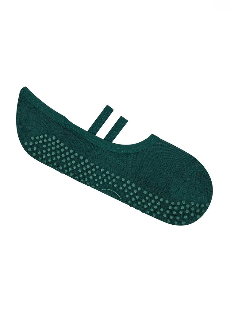BALLET NON SLIP GRIP SOCKS - FOREST GREEN