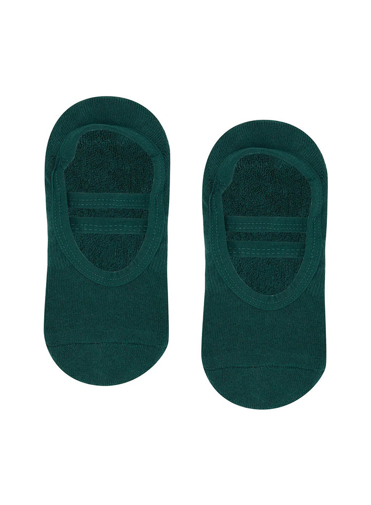 BALLET NON SLIP GRIP SOCKS - FOREST GREEN