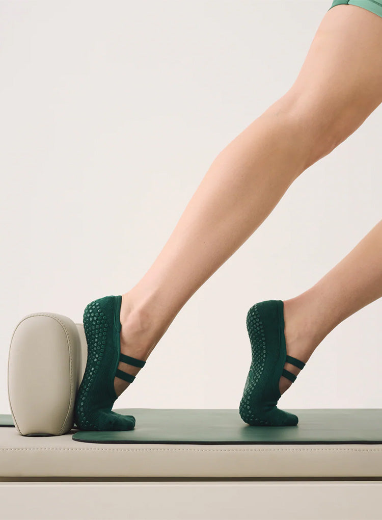 BALLET NON SLIP GRIP SOCKS - FOREST GREEN