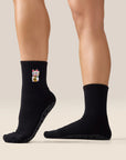 CREW GRIP SOCKS - FORTUNE KITTY BLACK