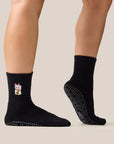CREW GRIP SOCKS - FORTUNE KITTY BLACK