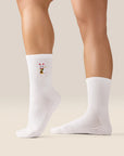 CREW GRIP SOCKS - FORTUNE KITTY IVORY