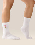 CREW GRIP SOCKS - FORTUNE KITTY IVORY