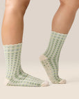 CREW GRIP SOCKS - GINGHAM FRILL MINT