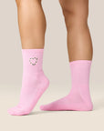 CREW GRIP SOCKS - HEART VINE PINK