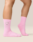 CREW GRIP SOCKS - HEART VINE PINK