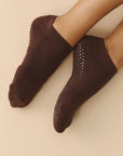 LOW RISE GRIP SOCKS - ESPRESSO