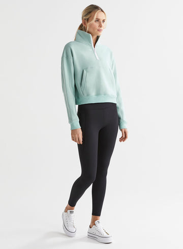 Lilybod Rihanna 1/4 Zip Up Sweater Sage Green
