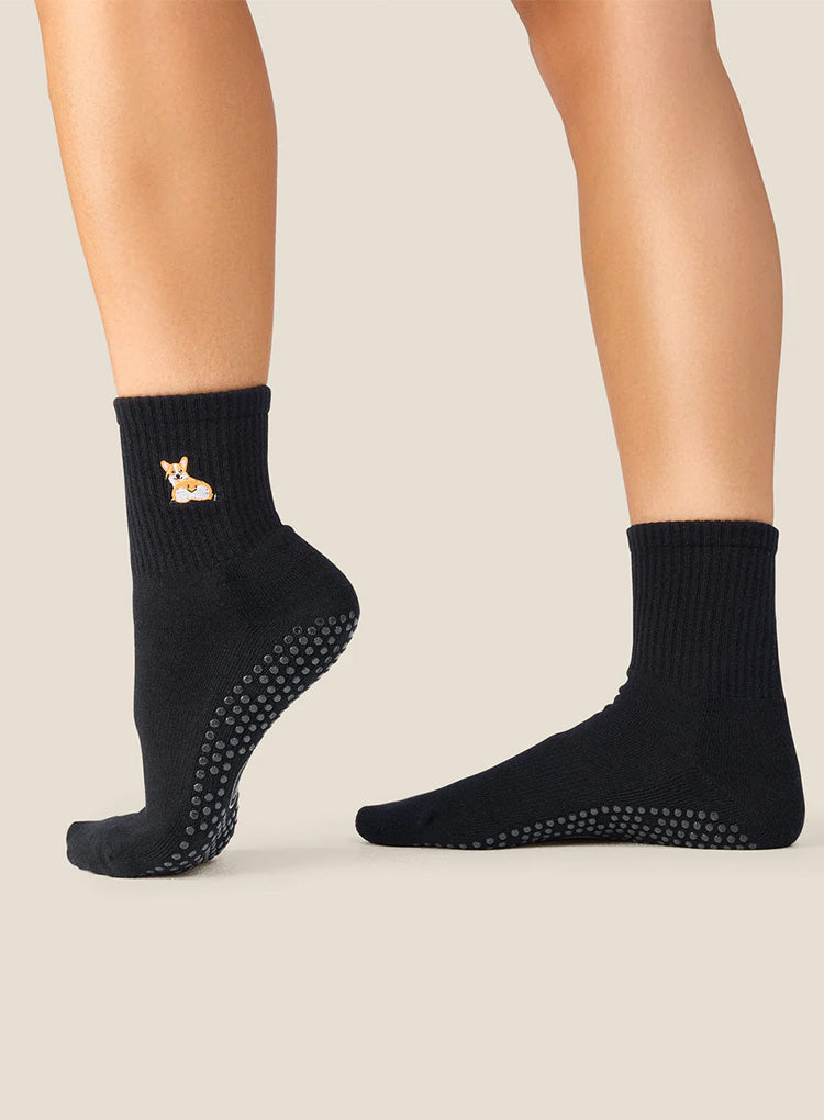 CREW GRIP SOCKS - CORGI BLACK