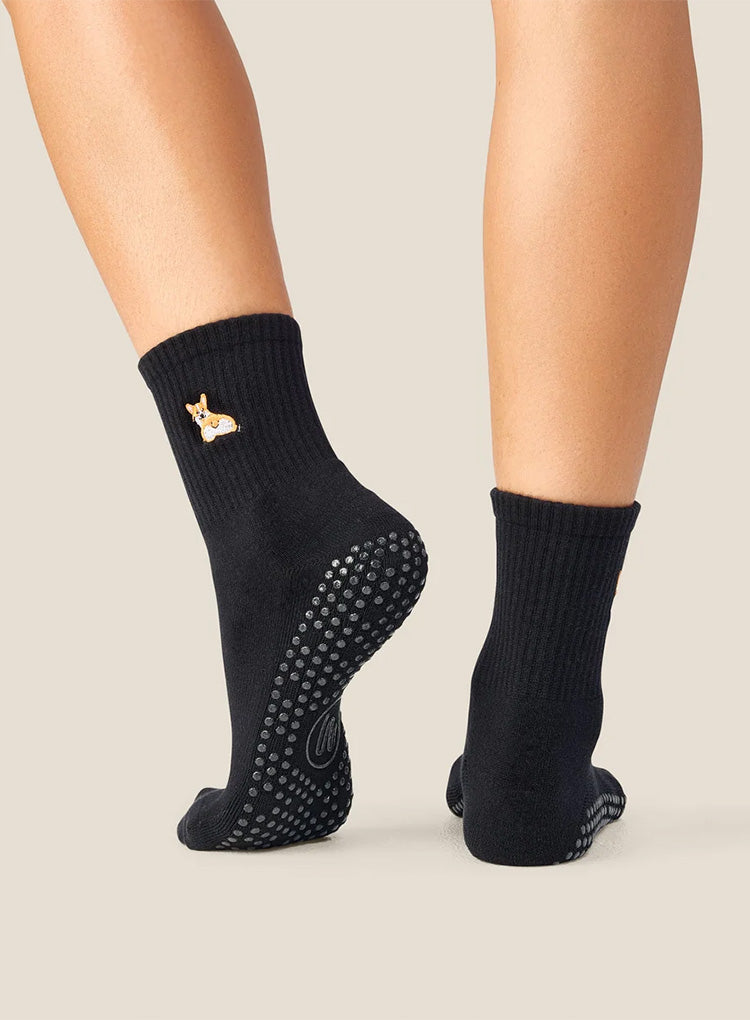 CREW GRIP SOCKS - CORGI BLACK