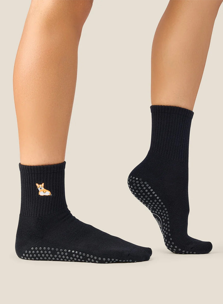 CREW GRIP SOCKS - CORGI BLACK