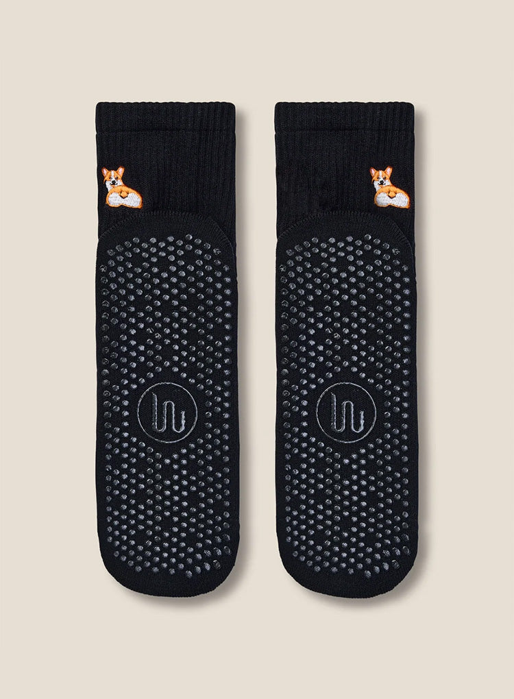 CREW GRIP SOCKS - CORGI BLACK