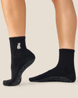 CREW GRIP SOCKS - GREY CAT BLACK