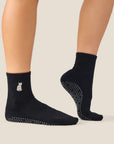 CREW GRIP SOCKS - GREY CAT BLACK
