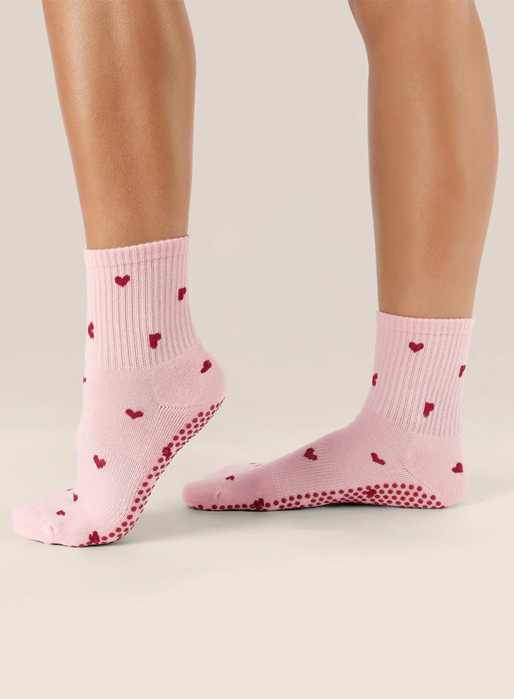 CREW GRIP SOCKS - LOVE ME PINK