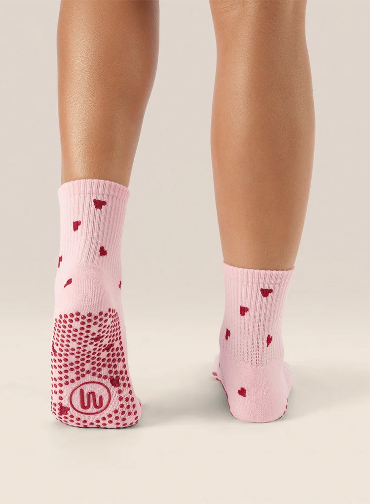 CREW GRIP SOCKS - LOVE ME PINK