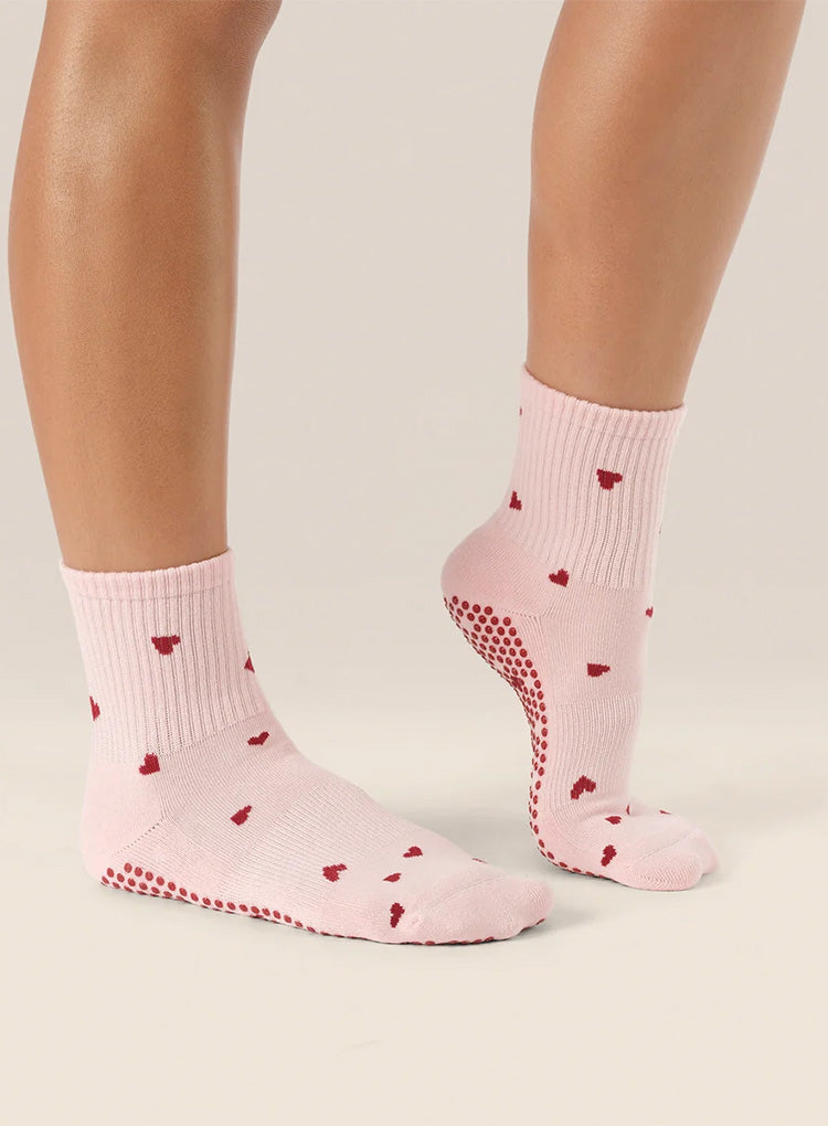 CREW GRIP SOCKS - LOVE ME PINK