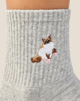 CREW GRIP SOCK - RAGDOLL CAT GREY MARLE