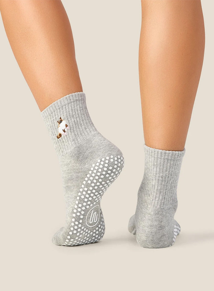 CREW GRIP SOCK - RAGDOLL CAT GREY MARLE