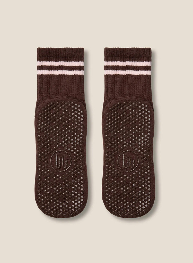 CREW GRIP SOCK - SPORTY STRIPE ESPRESSO