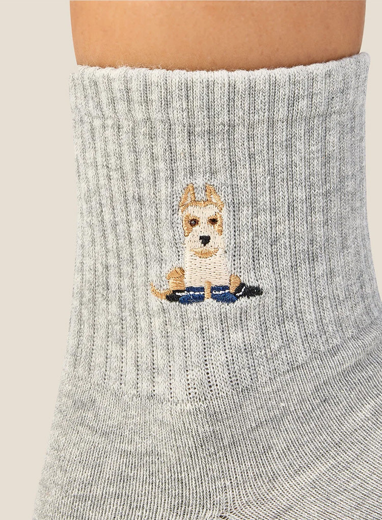 CREW GRIP SOCKS - TERRIER GREY MARLE