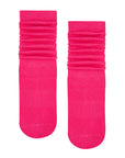 SCRUNCH GRIP SOCKS - NEON PINK