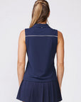 SLEEVELESS ZIP FRONT POLO