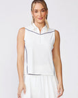 SLEEVELESS ZIP FRONT POLO