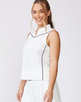 SLEEVELESS ZIP FRONT POLO