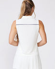 SLEEVELESS ZIP FRONT POLO